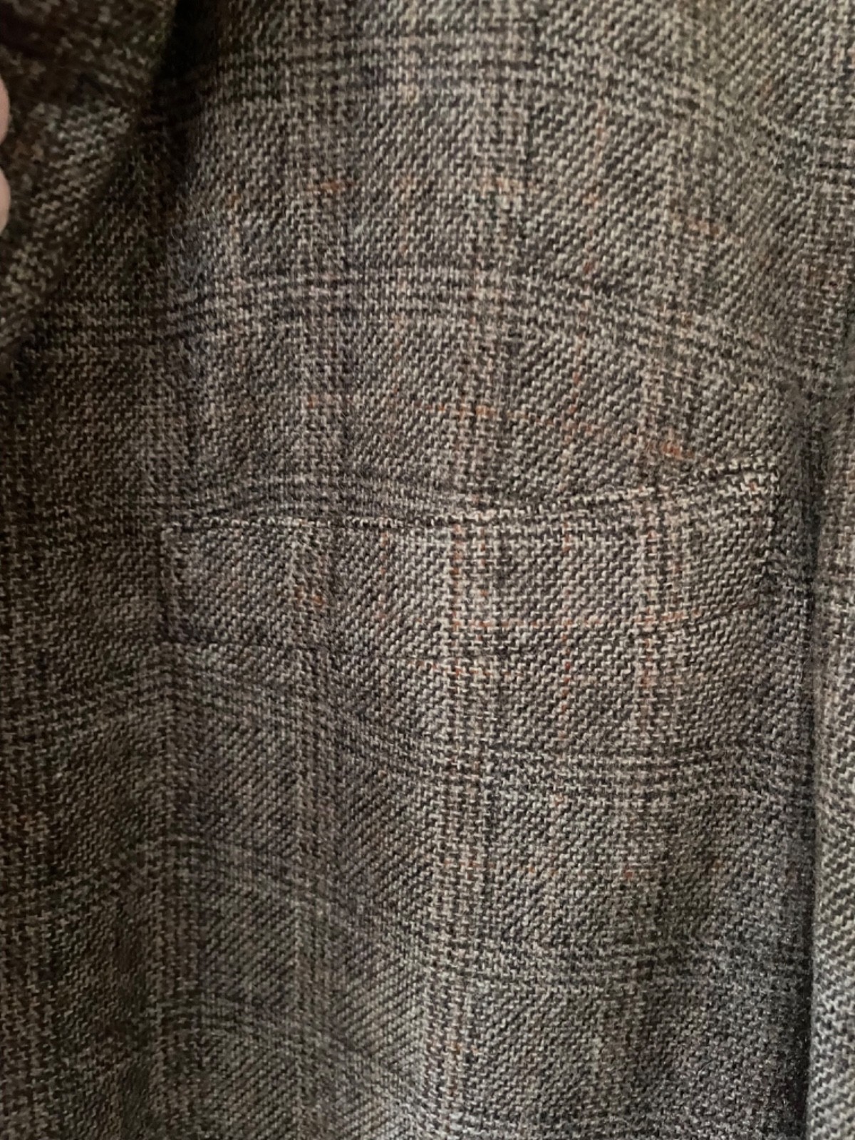Vintage 1940s California Clothes Wool Glen Plaid Sport Coat Jacket 42R Brown Pat