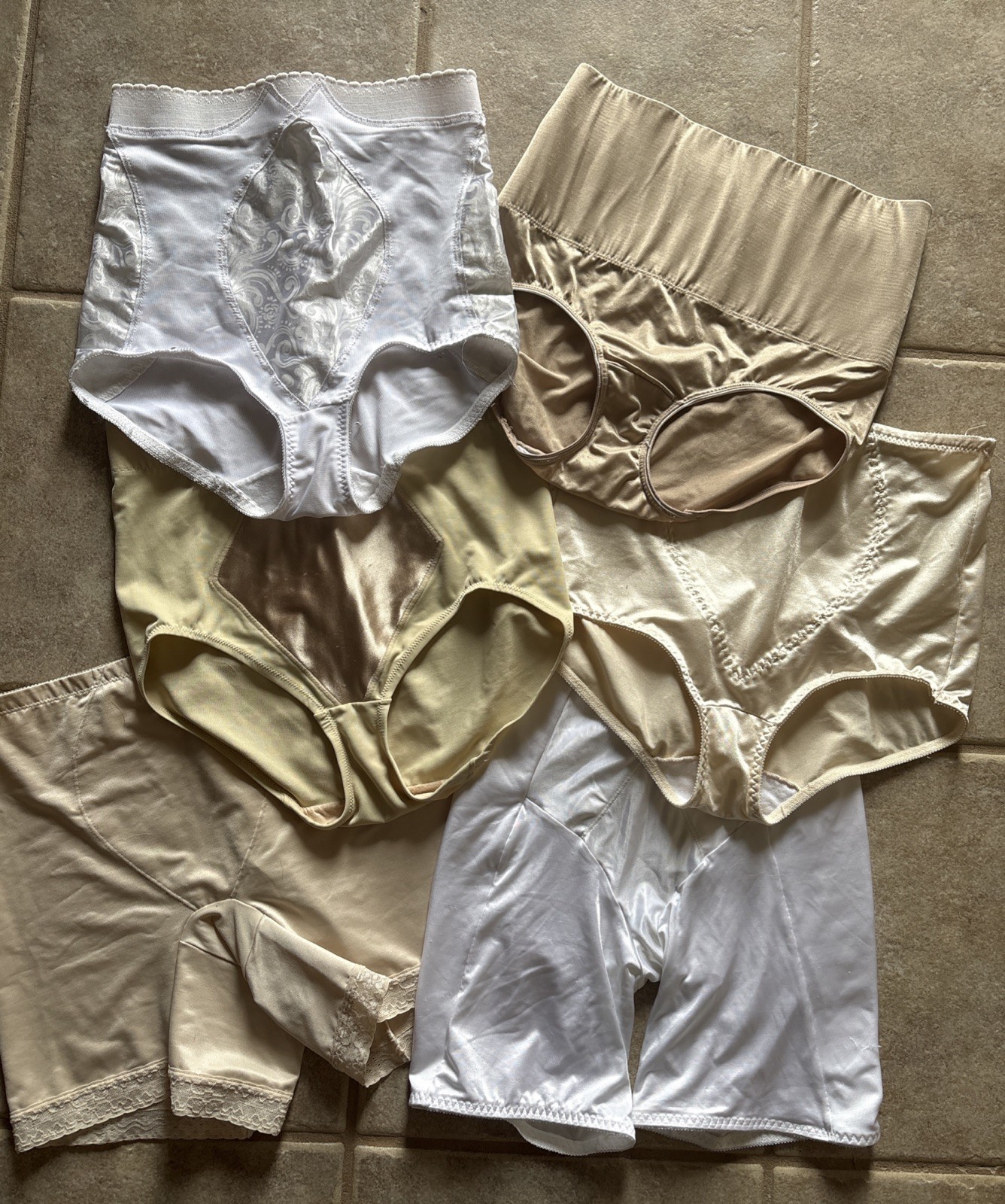 Lot of (6) Vintage Shapewear Stretch Briefs-Flexees,Hanes,Bali,Cupid 2X