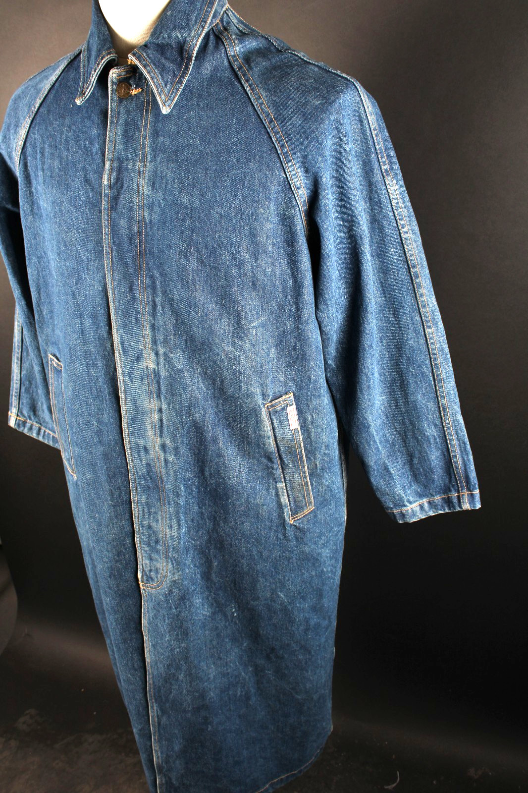 Vintage 80s 90s Guess Georges Marciano Denim Jean Coat Jacket Mens Medium USA