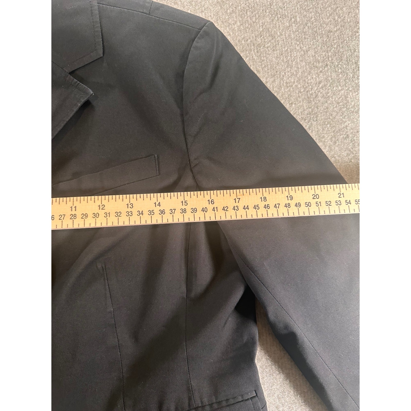 Ann Taylor Loft Womens Black 3-Button Cotton Blend Blazer Jacket Size 14