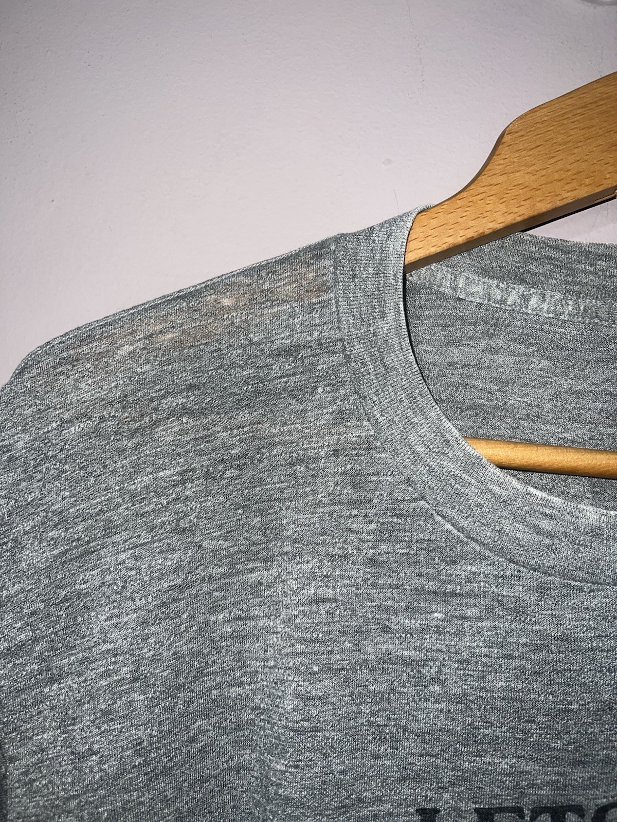 VINTAGE BEAT DOWN PAPER THIN LETS GET PHYSICAL RAYON TRI BLEND SHIRT