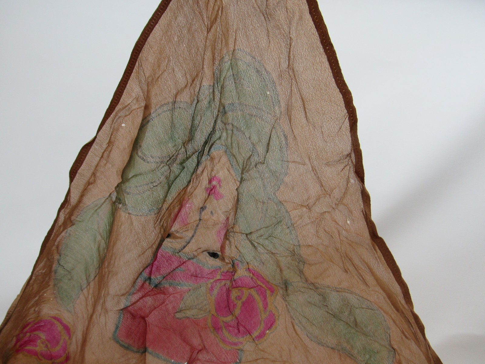 1940s Painted Lady Scarves Flowers FLoral 1950s Handpainted Lot Scarf