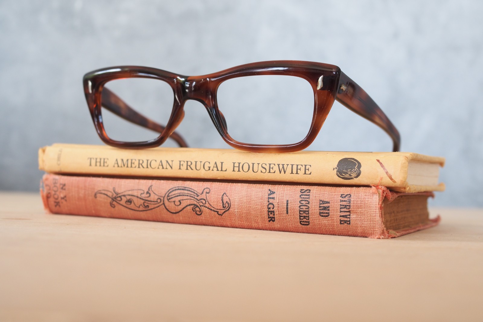 Vintage 1960s Cateye Eyeglasses France Brown Rockabilly Pin Up Retro Preppy