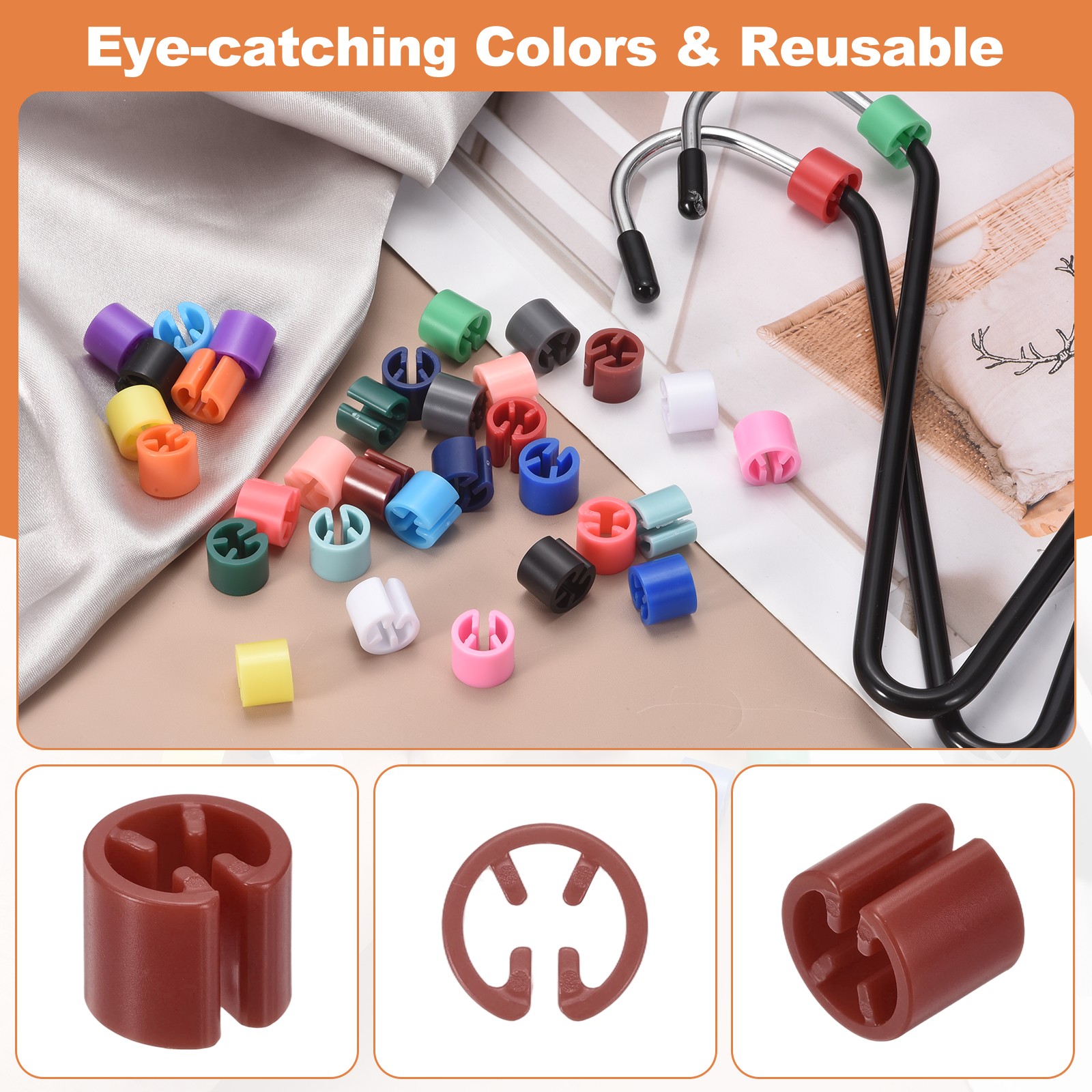 120pcs door marker for hangers, for rod 3-5mm, brown