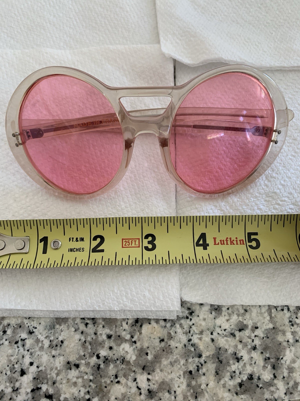 Groovy Boho Disco Vintage Late ‘60s-Mid 1970s Pink Oversized Sunglasses France