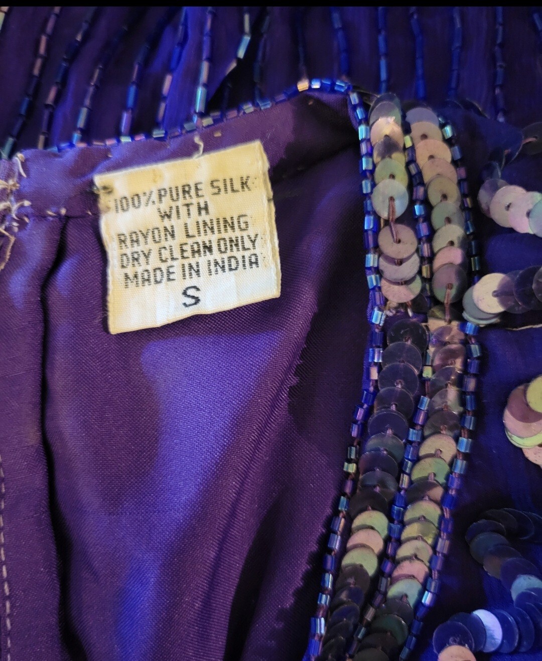 VINTAGE Two Piece Beaded Dress Size S