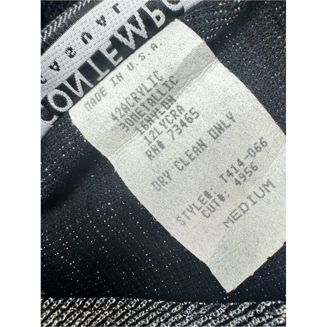 Y2K Contempo Casuals Metallic Silver & Black Crop Top Women’s Medium Vintage