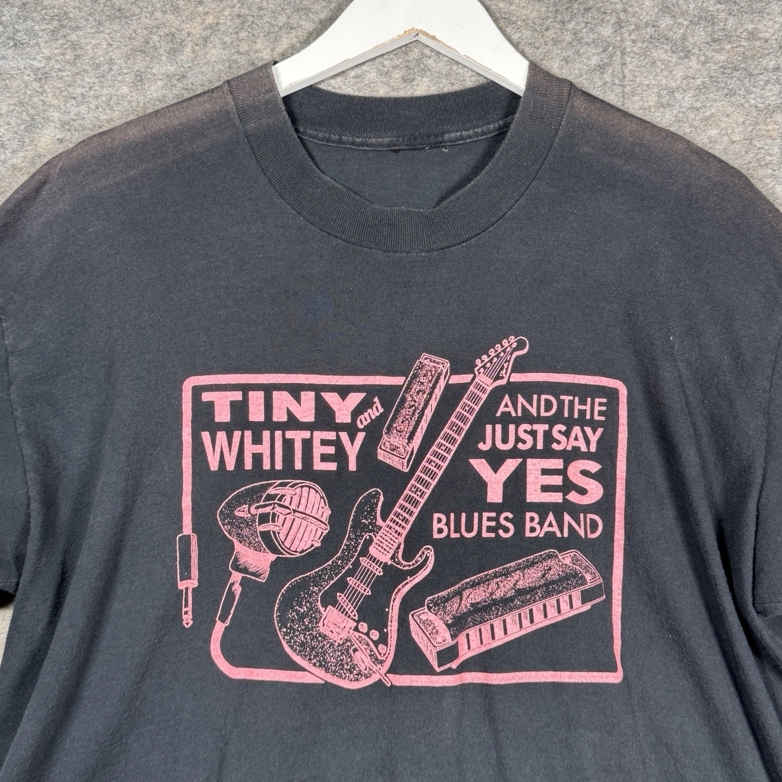 Vintage 90s Tiny Whitey & The Just Say Yes Blues Band T Shirt Mens Size XL 22×30