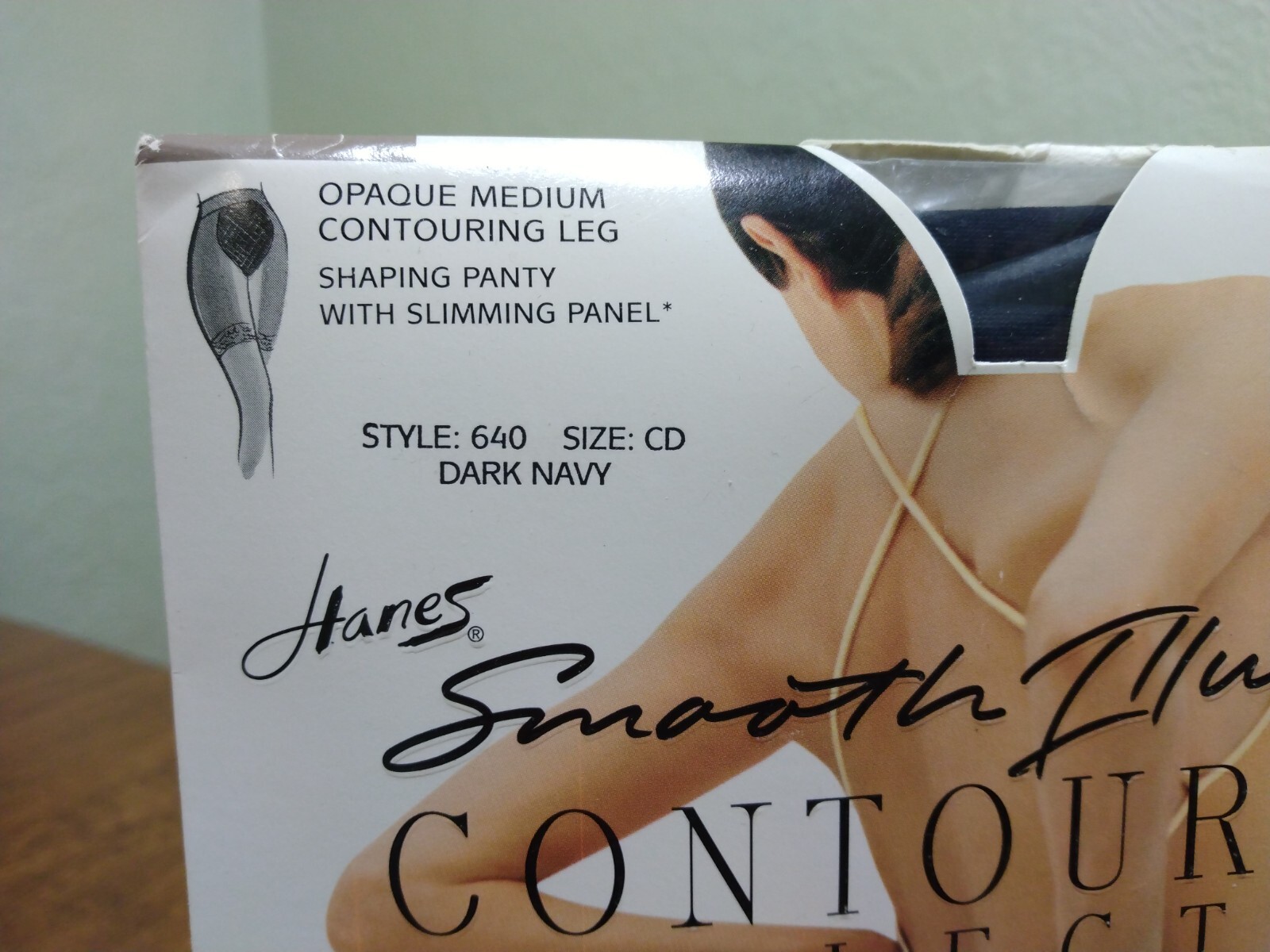 Hanes Smooth Illusions Contouring Pantyhose Sz CD Dark Navy NOS