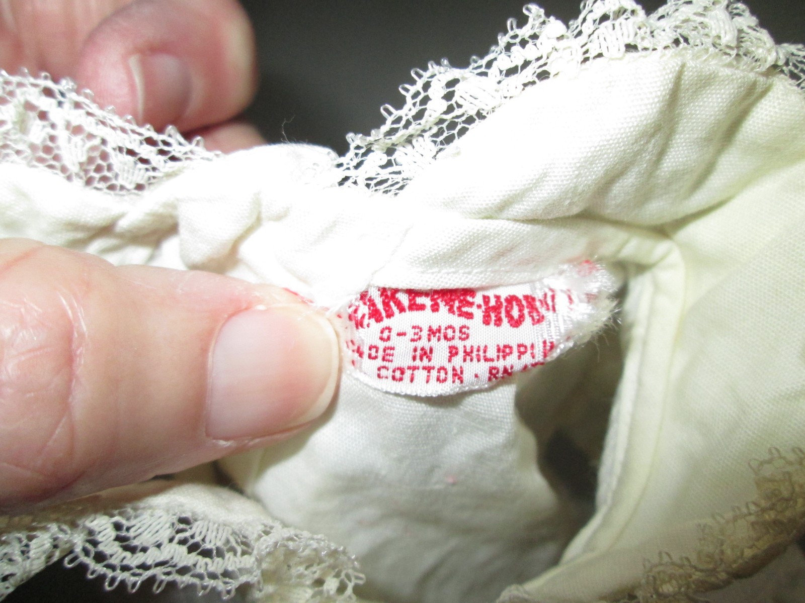 Vtg Girl Baby/Enfant Dress, 0-3 Months – Take Me Home (Philippines) Cotton RN 17