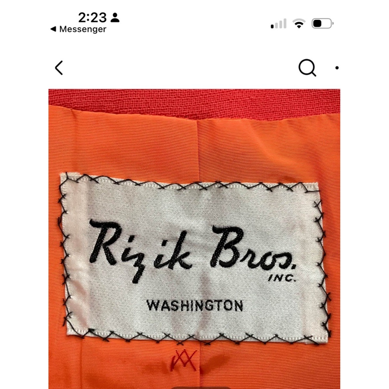 Rizik Bros DC Women’s Coral Double Breasted Vintage Coat: 1960’s to early 70’s