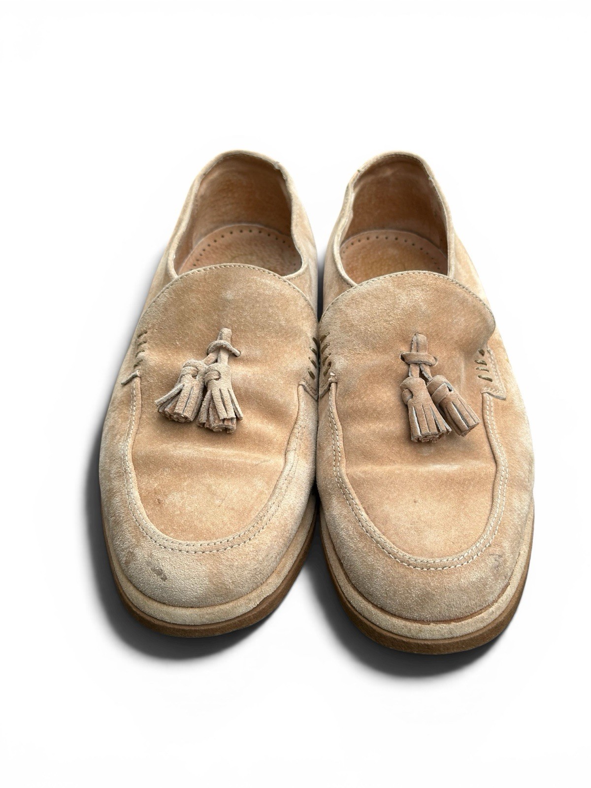 VTG Men’s Suede Tassel Loafers 1970’s McGregor Size 8 Tan Made In Poland Unisex