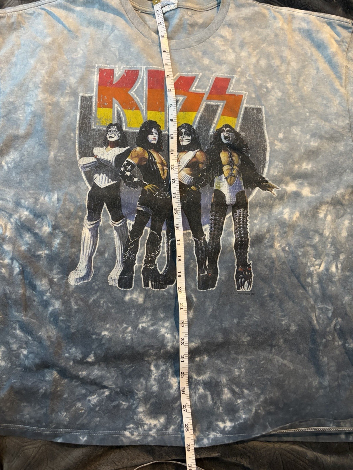 Vintage Late 90s/ Early 2000s KISS Gray Tie-Dye Graphic Band Tee- Size 3XL