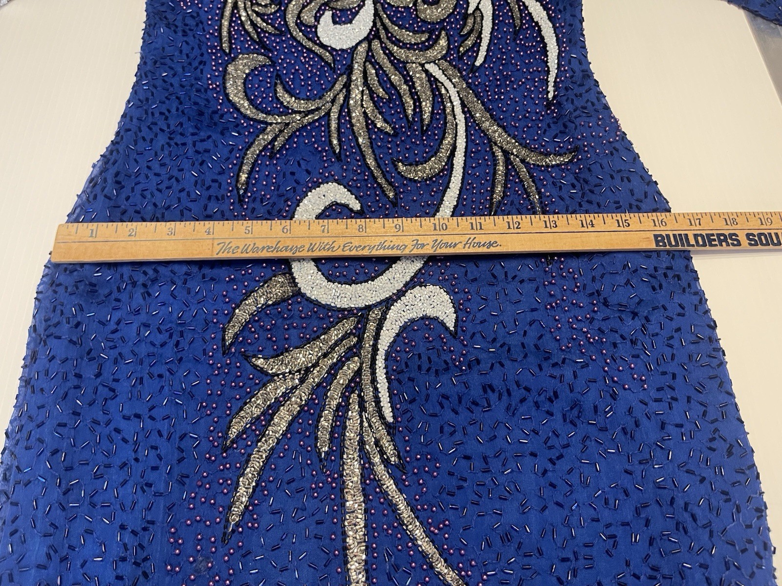 VTG Alisha Silk Beaded MIDI Cocktail Glamor Gown Royal Blue Size Medium Y2K 90s