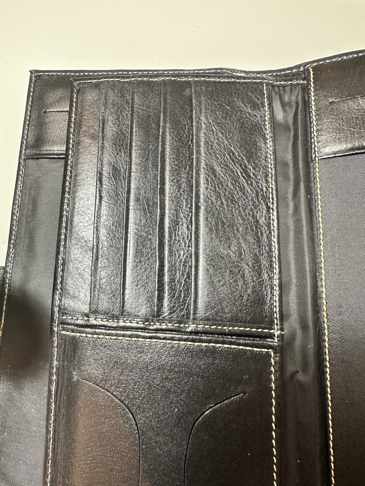 NEW Black Vintage Genuine Leather Wallet/organiser Size-9x4x0.5 in