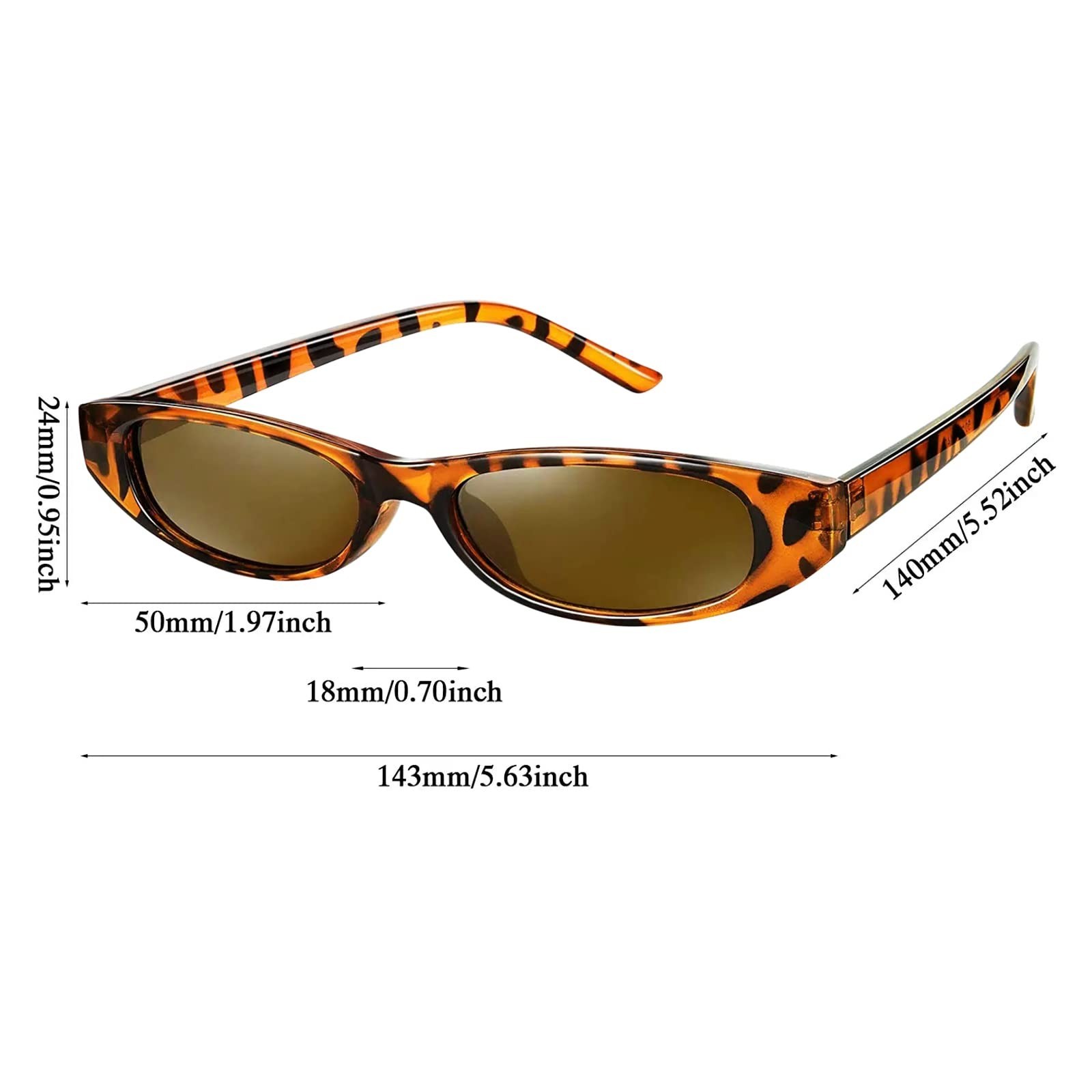Frienda 3 Pair Retro Oval Sunglasses for Women Men 90s Skinny Glasses Y2k Tre…