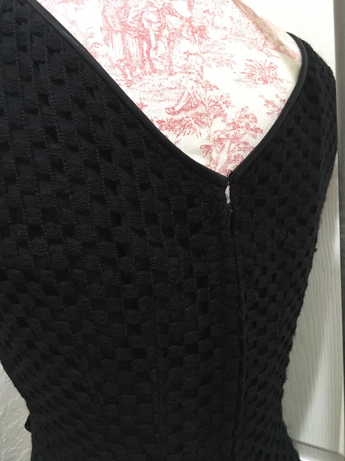 Vintage 1950’s Greta Plattry Original Black Cotton Knit Dress Medium Women’s