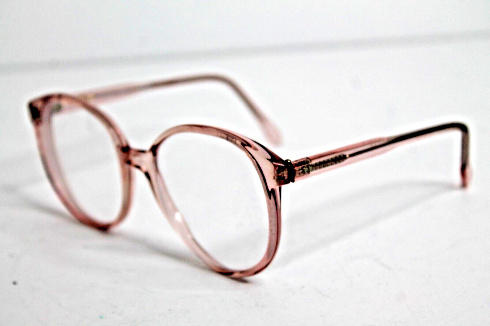 Vintage Parade #1032 Translucent Shiny Peach Pink 55/20 145mm Eyeglass Frames