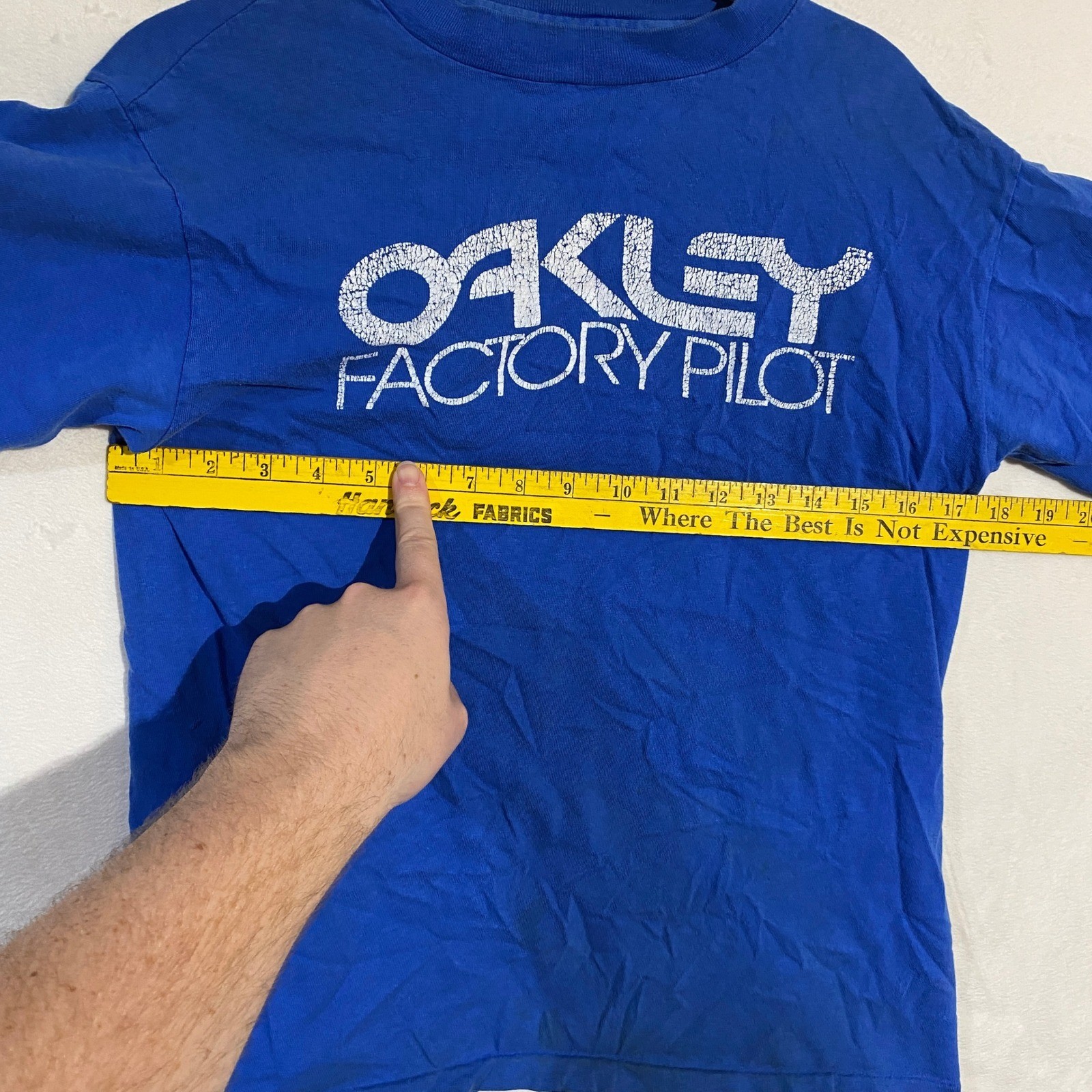 Vintage Oakley Factory Pilot T Shirt Blue Hanes Beefy-T Single Stitch Medium USA
