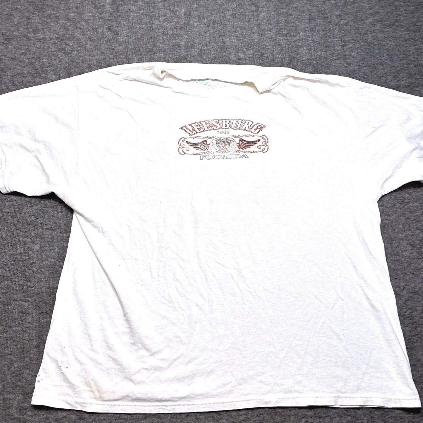 Vintage Leesburg Bike Fest Shirt 2006 Y2K Thrashed Men XL Punk Grunge Faded