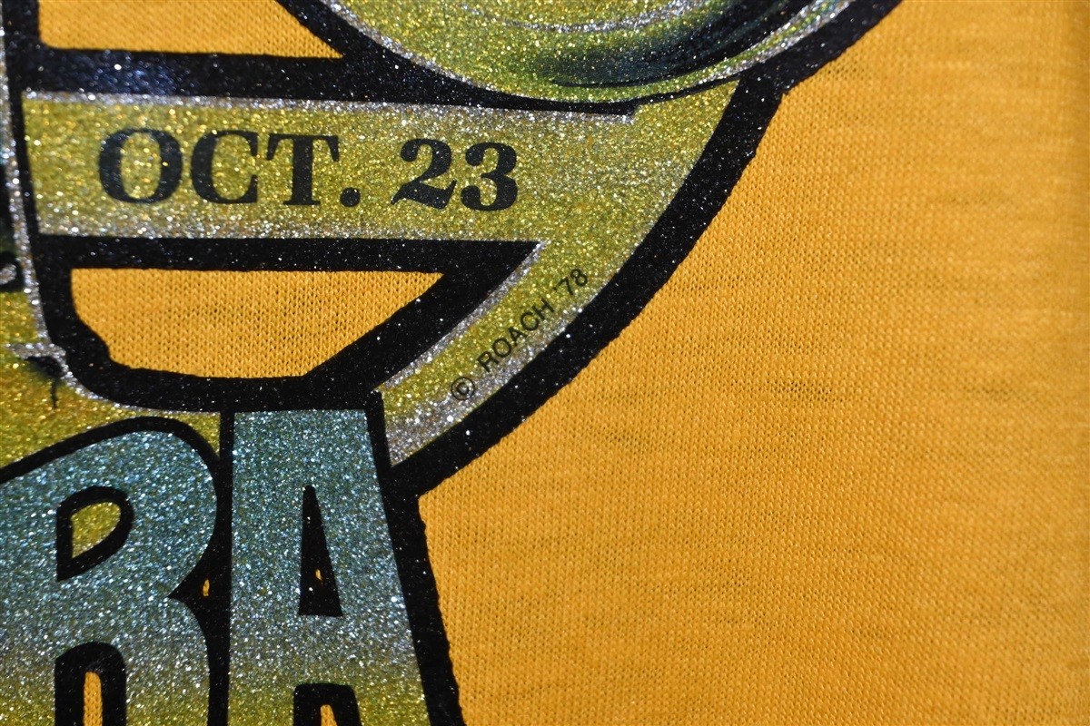 vtg 70s LIBRA GLITTER IRON ON ROACH ZODIAC HOROSCOPE 1978 JERSEY t-shirt M