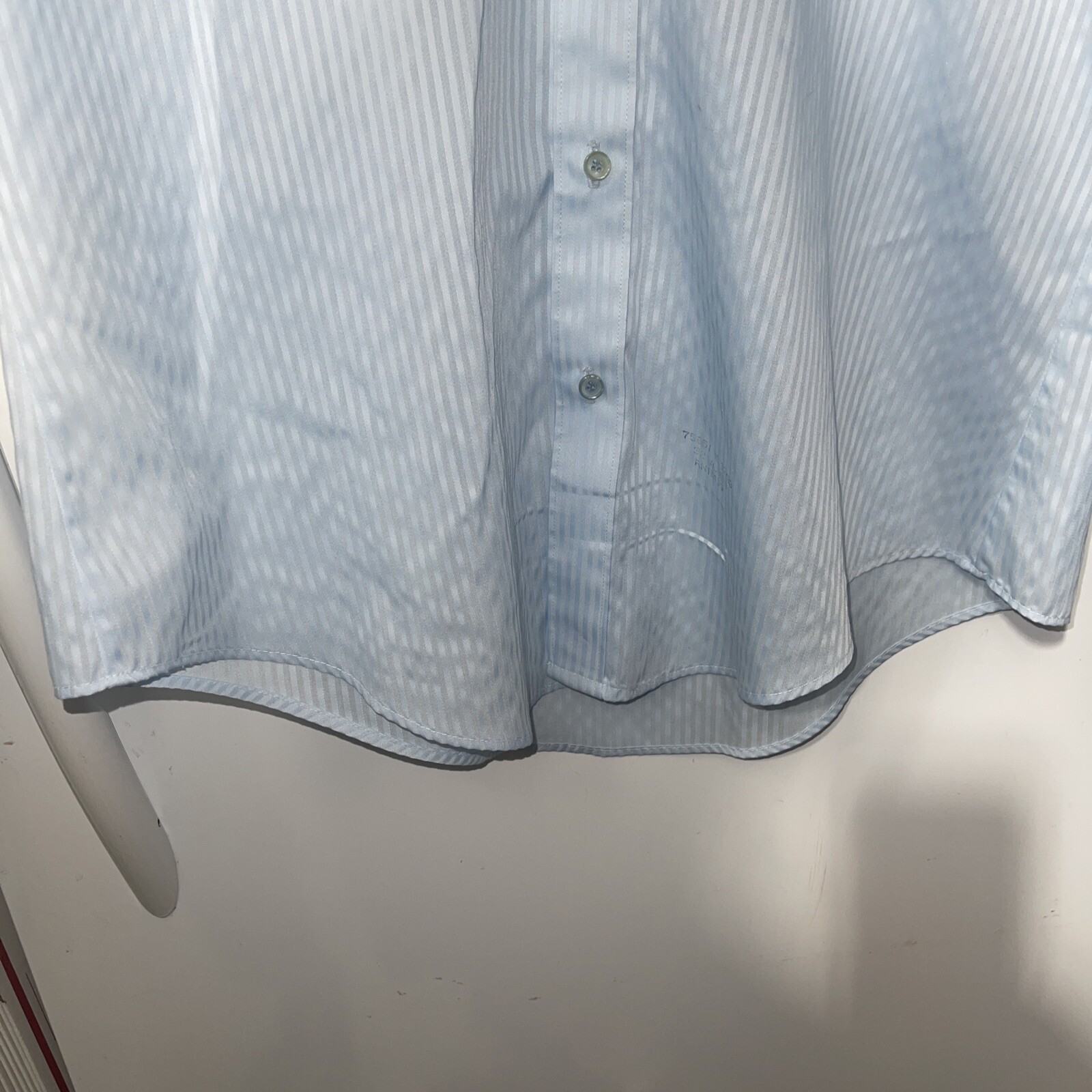 Sears Perma Prest Men’s Shirt 16 32-33 Button Up Light Blue Retro Vintage