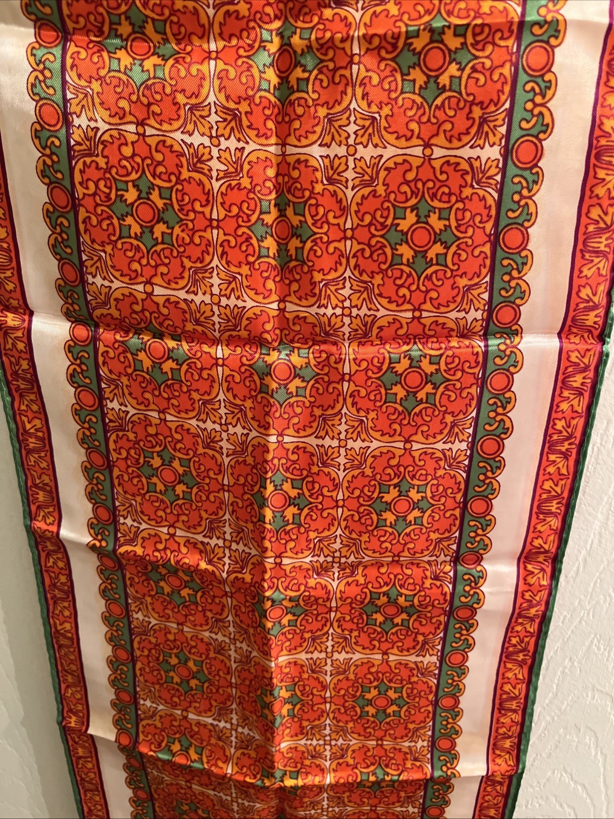2 Vintage 1960s Beautiful Colorful Acetate Scarfs Made In Japan 41”X11”& 44”X15”
