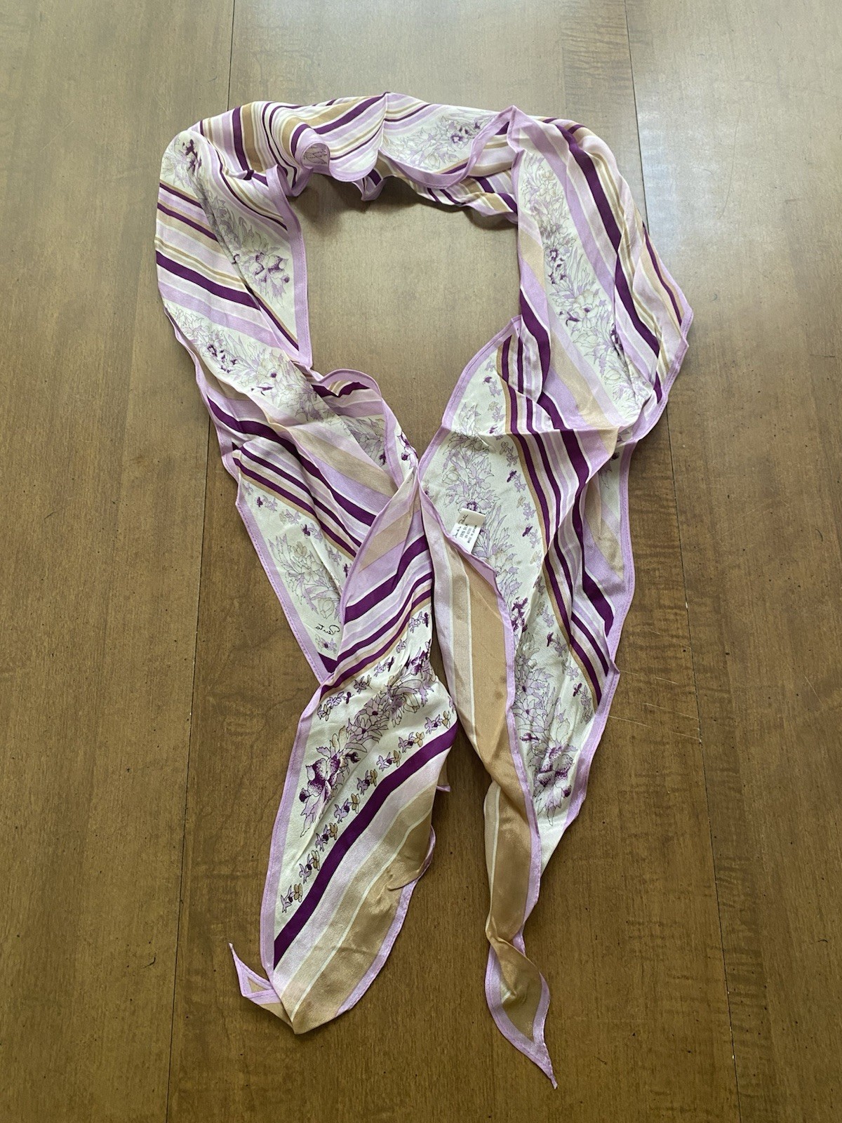 Vintage Lot of 4 Scarves Silk & Polyester Blends India Oscar De La renta Mixed
