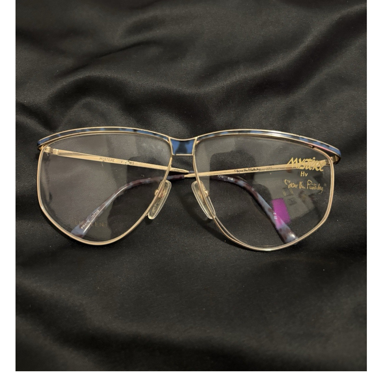 Mystere Pilot V 4185 Gold Metal Eyeglasses Frames 135 mm Without Prescription
