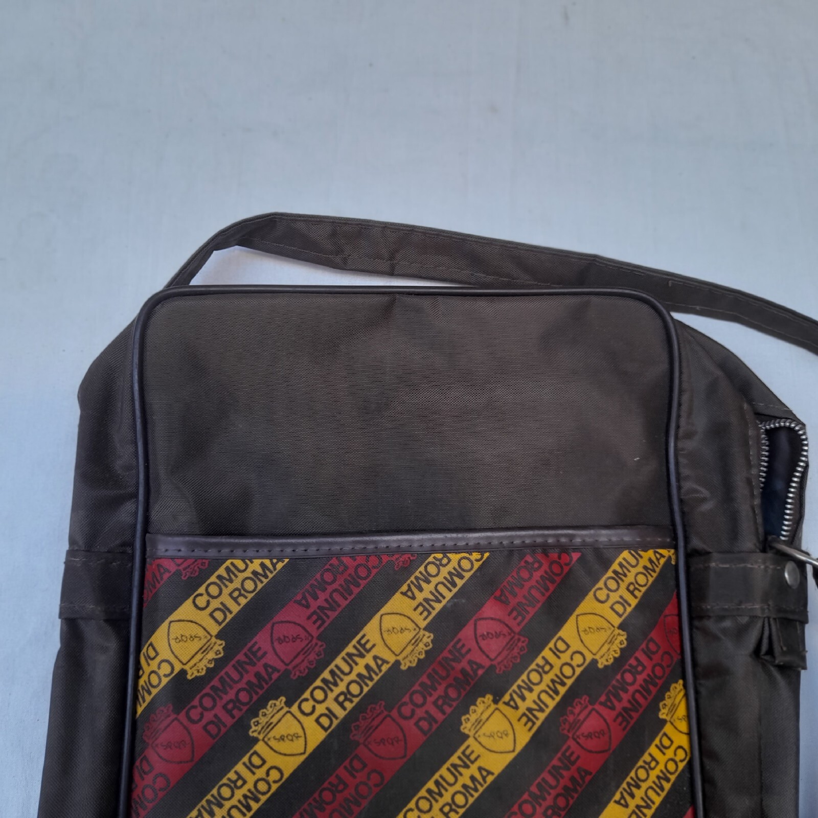 VINTAGE SPQR MUNICIPALITY LOGO BROWN SHOULDER BAG 1970s