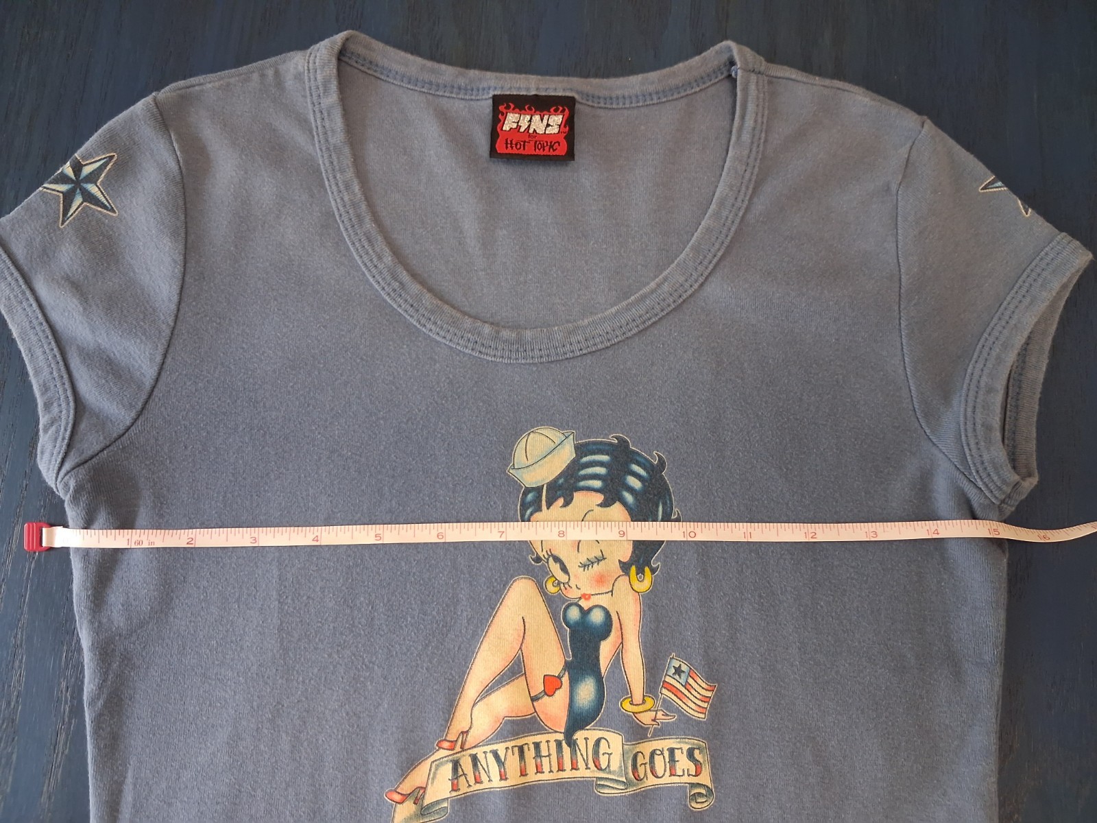 VTG Y2K Fine Hot Topic Betty Boop Anything Goes Sailor T-Shirt Womens M