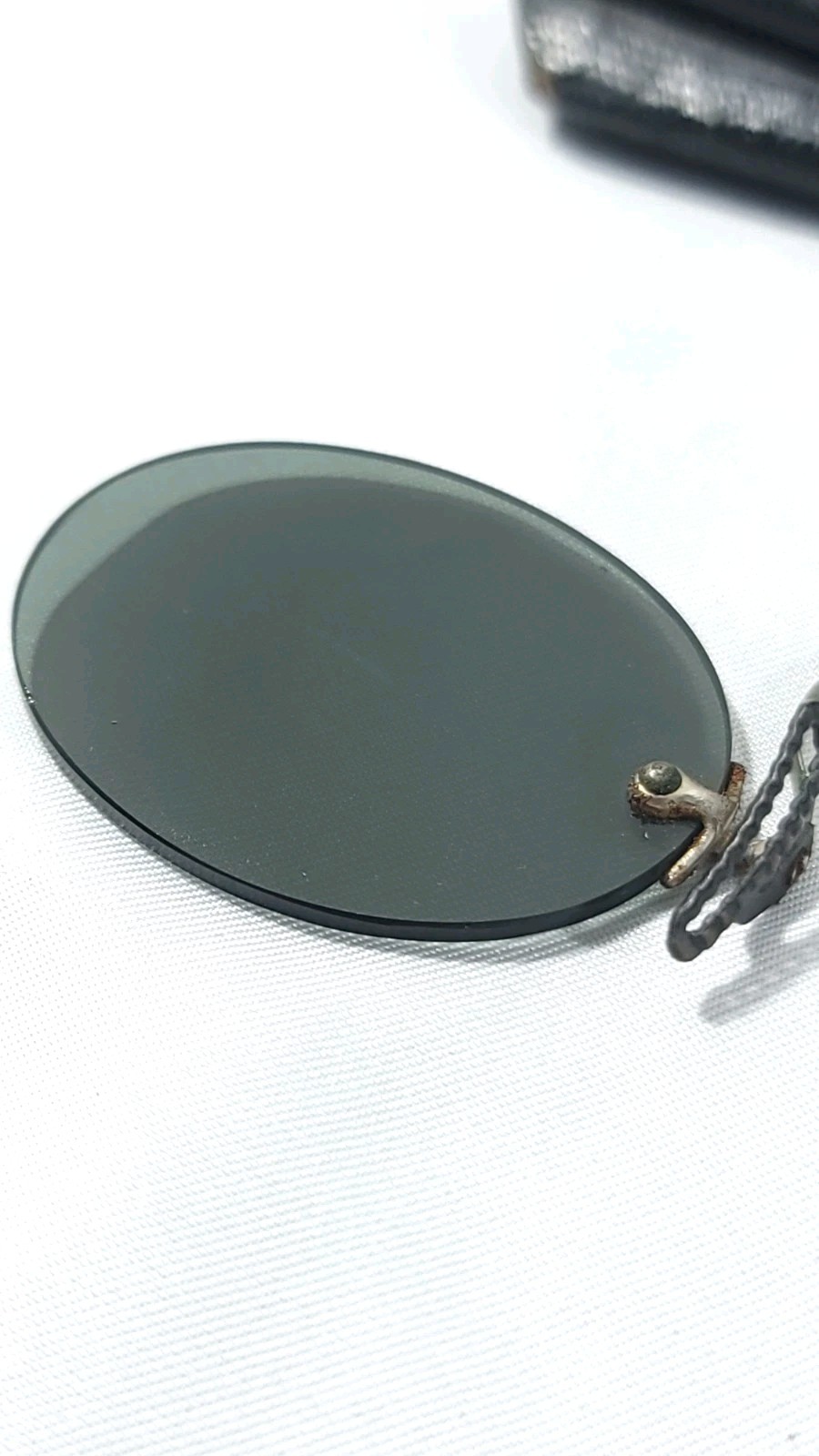 Antique Pince Nez Sunglasses Tinted Rimless John A Rath Jackson MI Case Historic