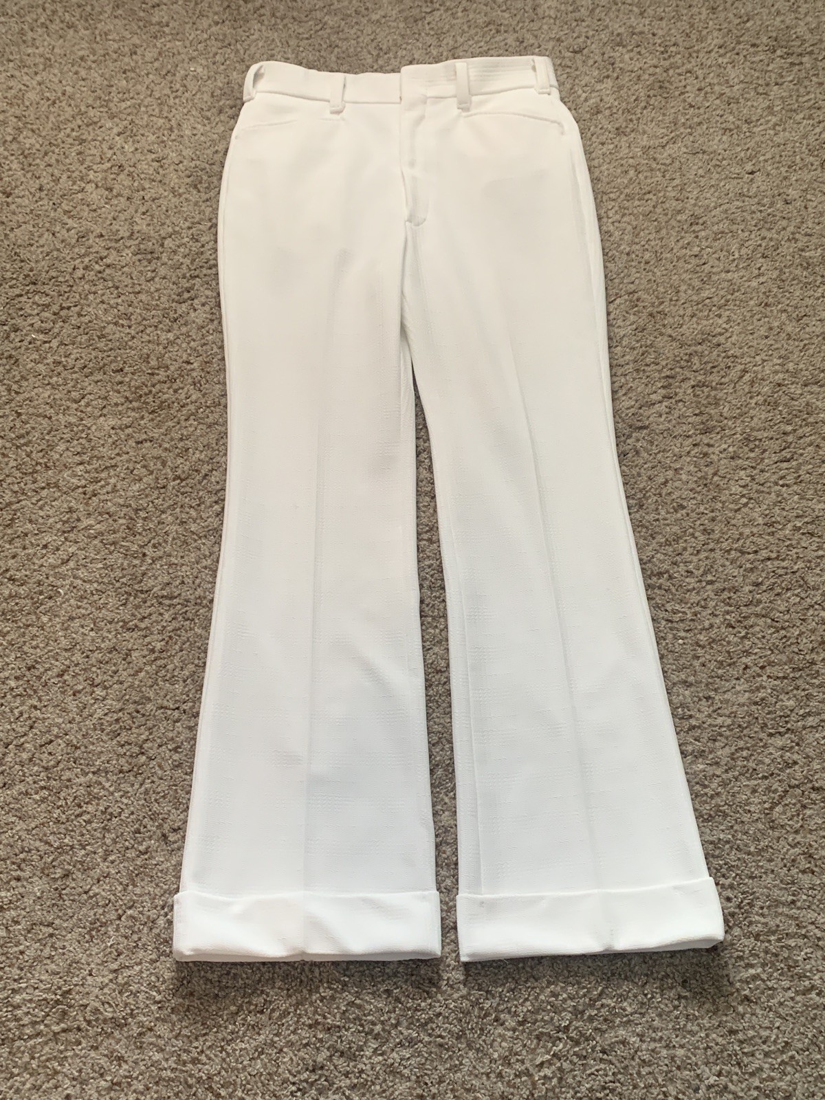 Vtg 70s mens Lee white disco bell bottom flare pants 32×32 Saturday night fever