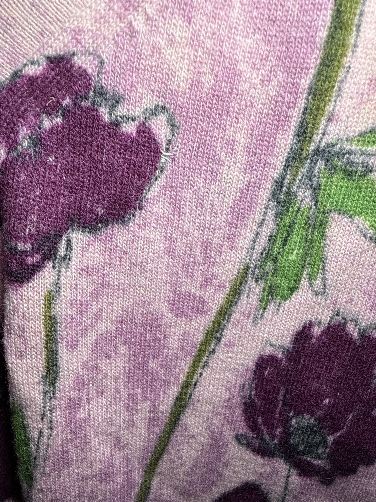 **READ**Vintage Angelon By Darlene Floral Angora Lambswool Cardigan For Scraps