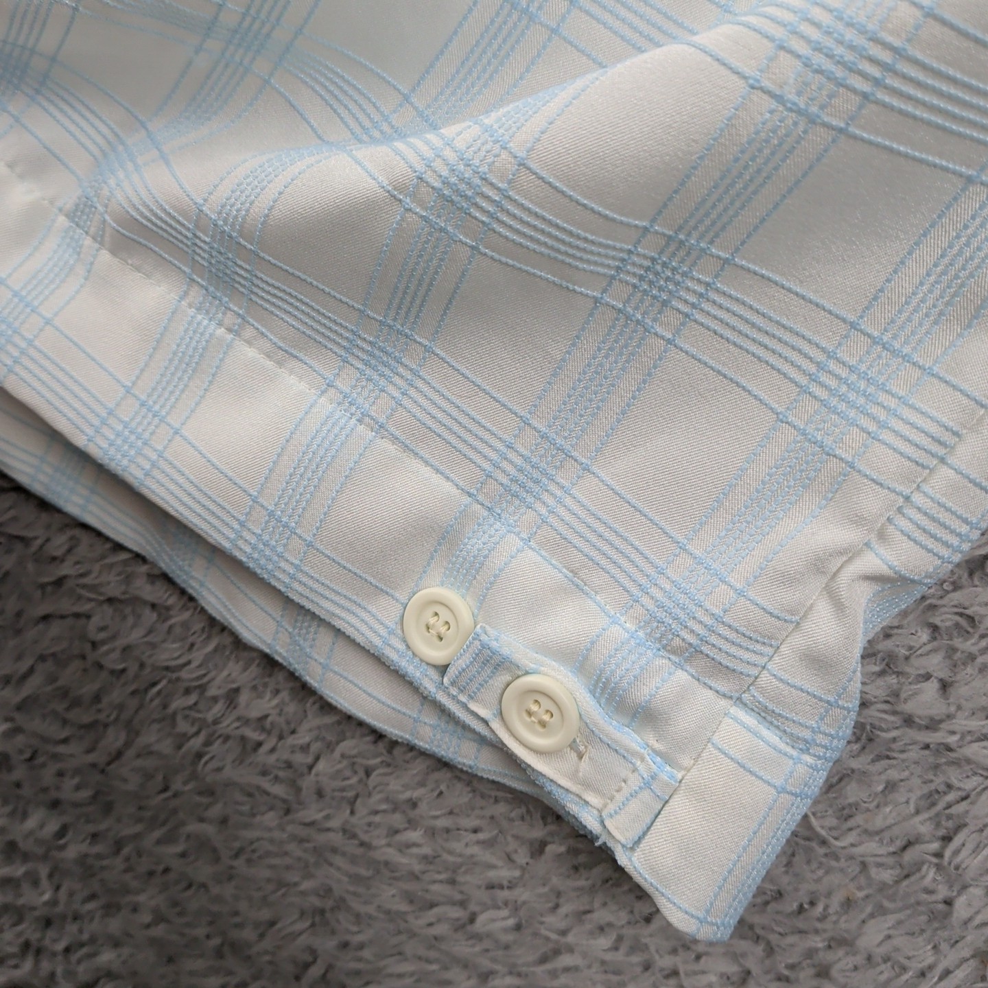 Vintage 70s Arrow Loop Collar Shirt Mens 16 – 16 1/2 White Blue Button Ultressa