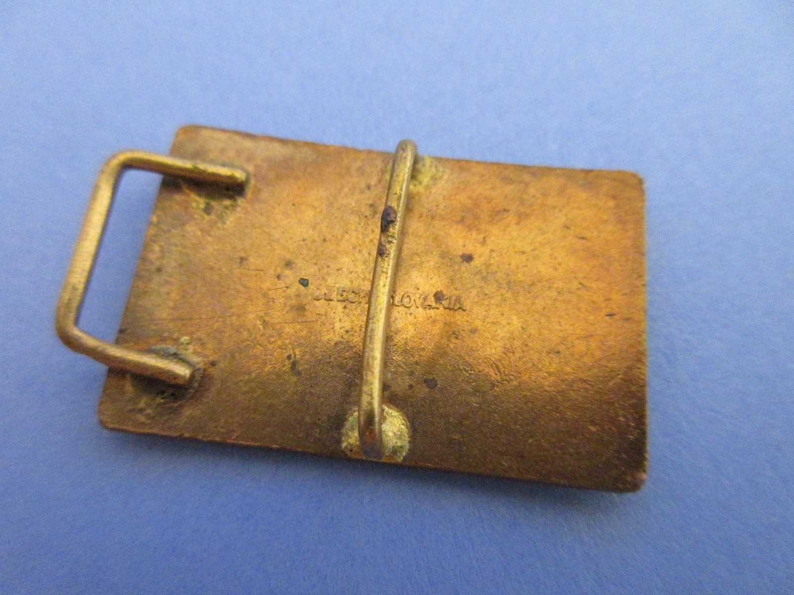 as is- Antique Vintage Art Deco Ladies ENAMEL BELT BUCKLE Czechoslovakia 2-piece