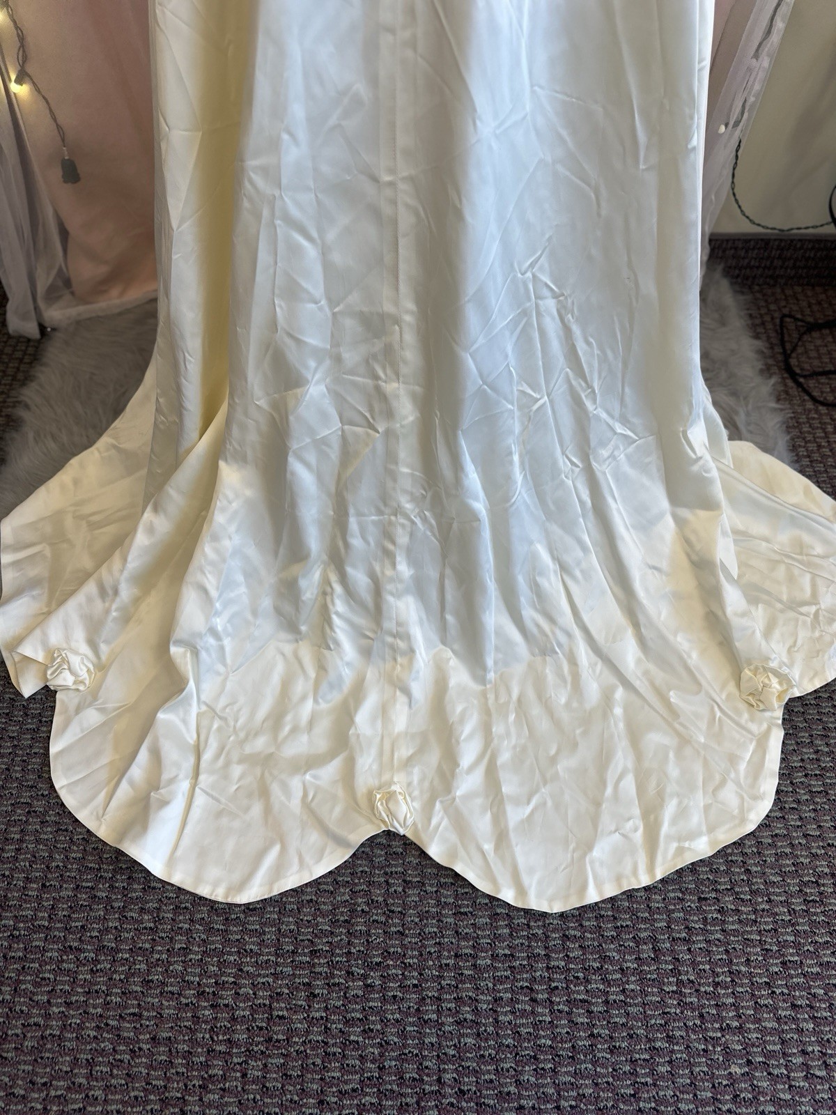 Vintage 40s Wedding Dress Ivory Taffeta Long Sleeves Modest Reworked XS/S