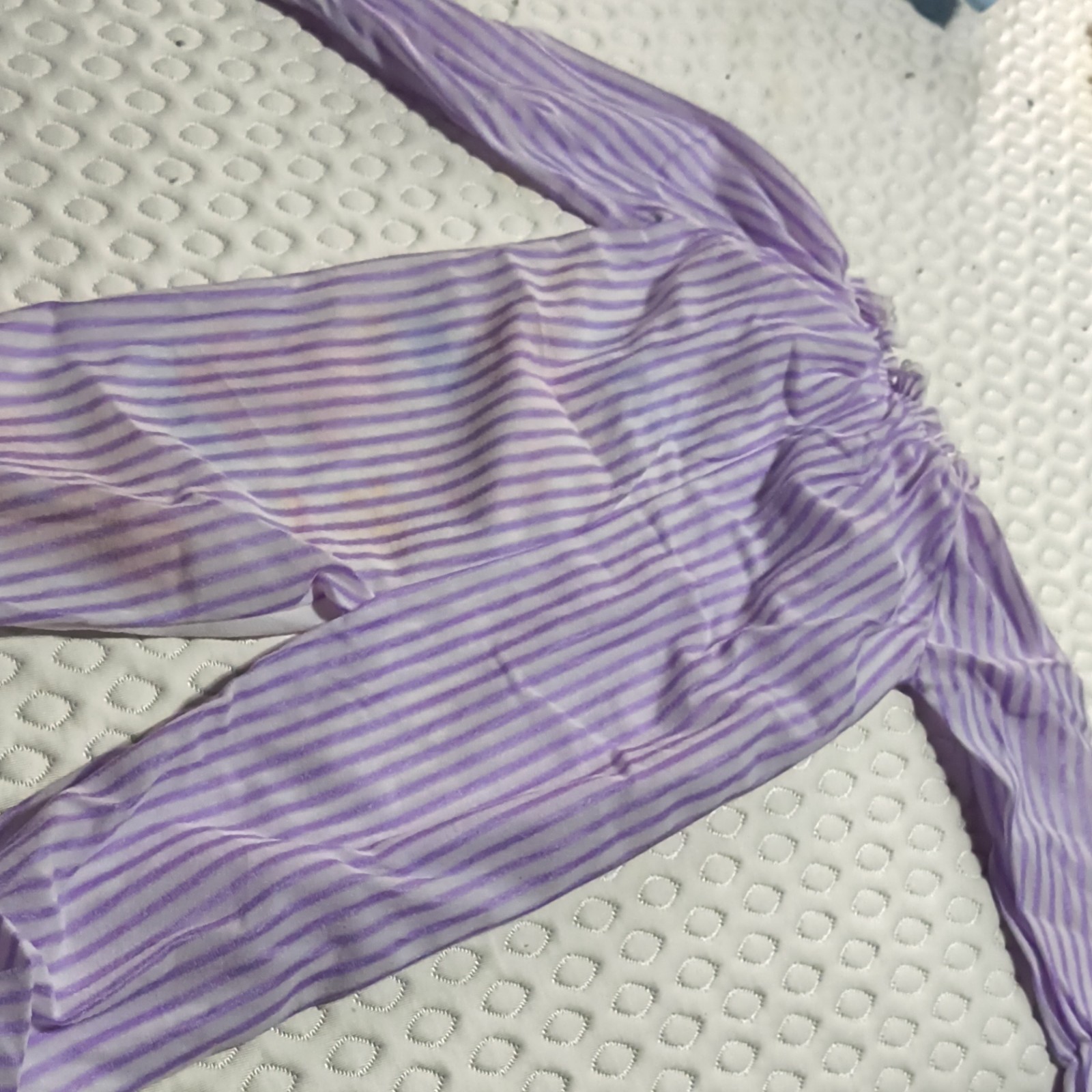 Care Bears Vintage 1980s Girls Size 4t Purple/White Striped Nightgown LS