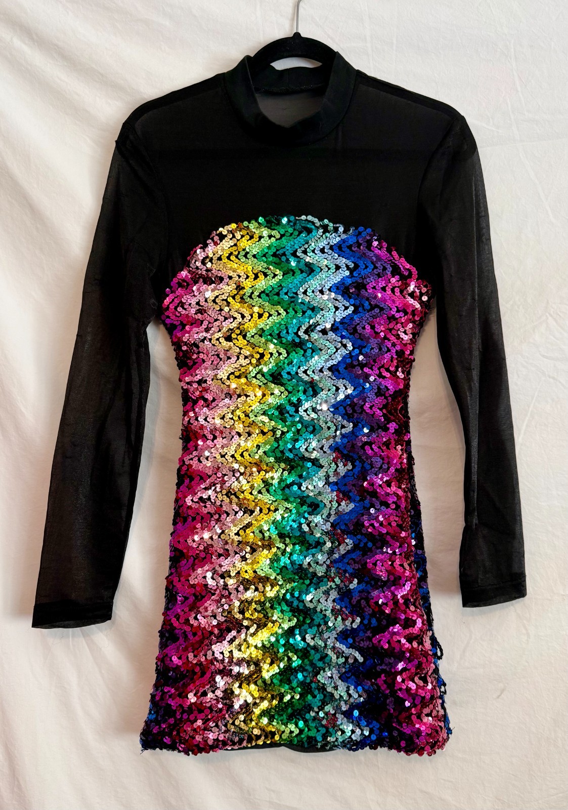 Vintage 80’s YES Clothing Rainbow Sequin Dress – Lg