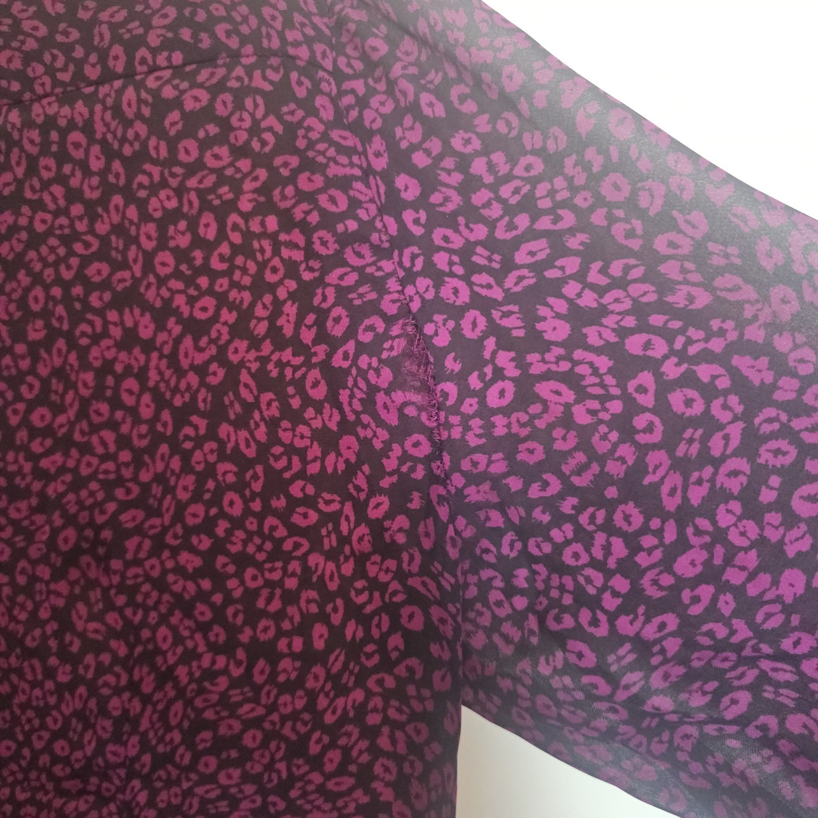 Banana Republic Sheer Floral Purple Blouse Size 14 Business Casual Office
