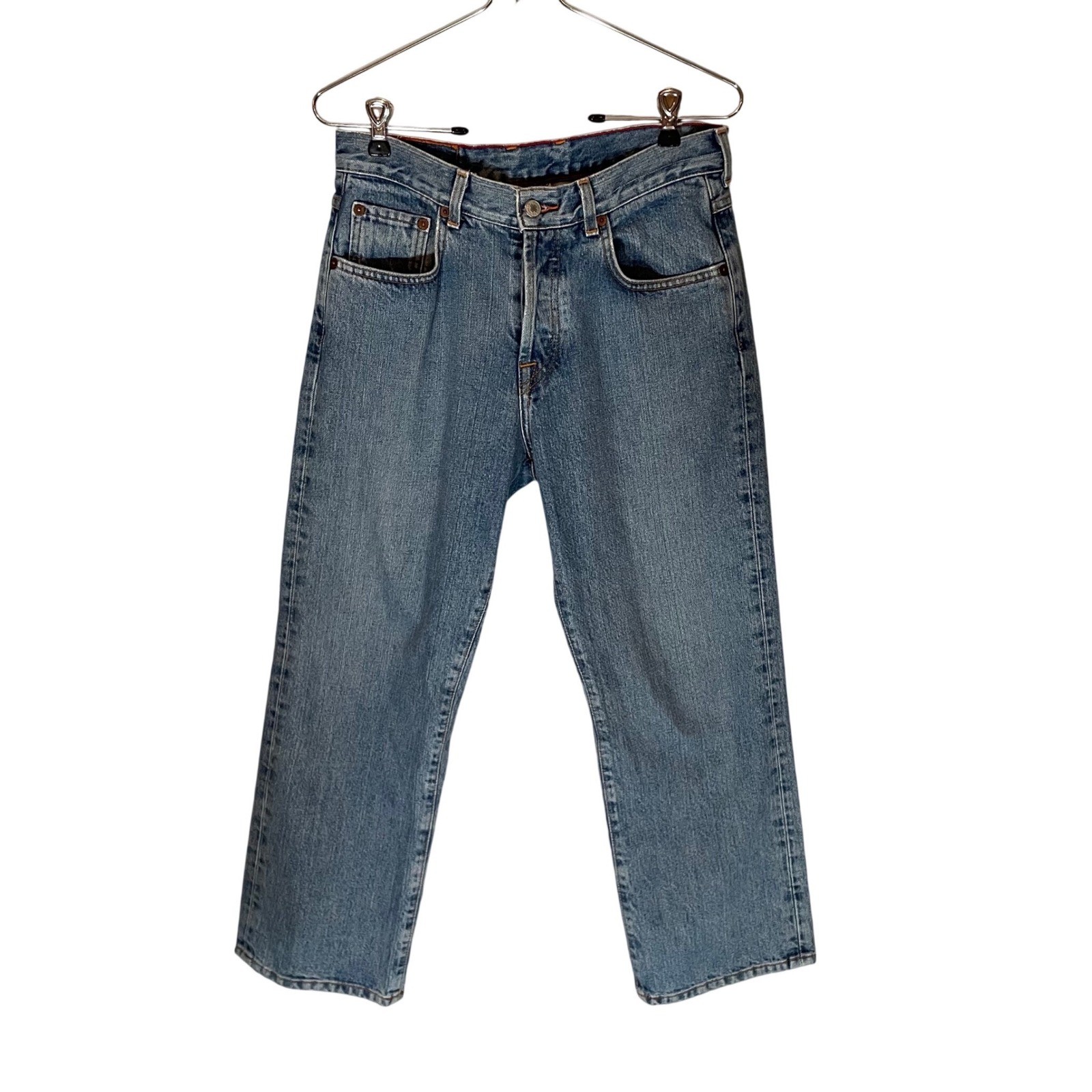 Vintage Lucky Brand Dungarees Made in USA High Rise Straight Leg Blue Jeans 8/29