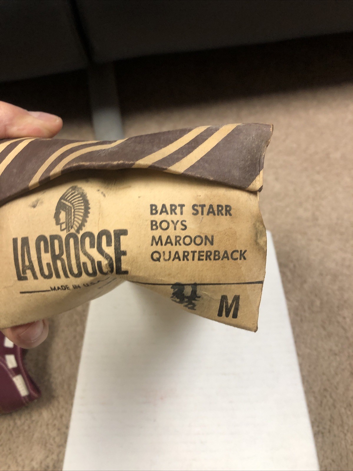 Vintage Lacrosse Bart Starr Quarterback Cut Low Top Canvas Sneaker 3 1/2 USA