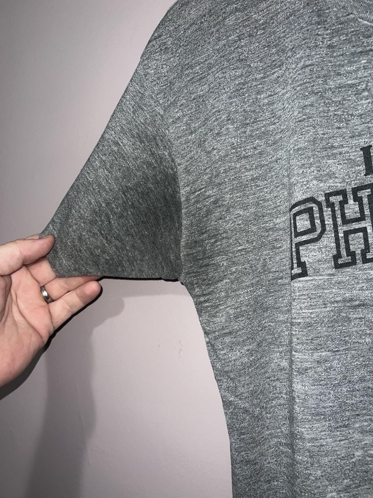 VINTAGE BEAT DOWN PAPER THIN LETS GET PHYSICAL RAYON TRI BLEND SHIRT
