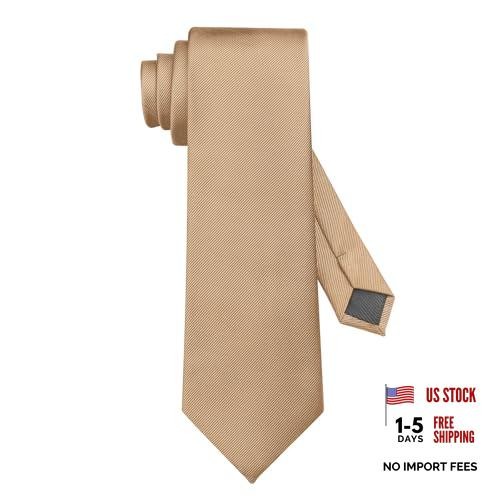 Men’s Ties Solid Color Formal Neckties 3.15″ (8CM) Black Ties 025-champagne