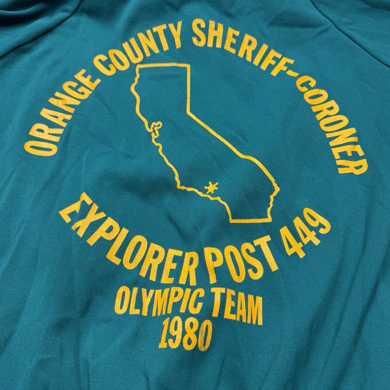 Vintage 1980 Ascot California Police Explorer Olympic Track Jacket Double Knit M