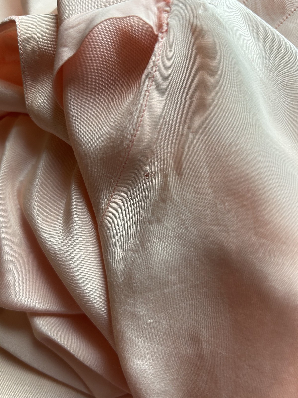 Vintage 20s 30s Rayon Bias Cut Nightgown Blush Pink Lingerie Dress M/L VTG