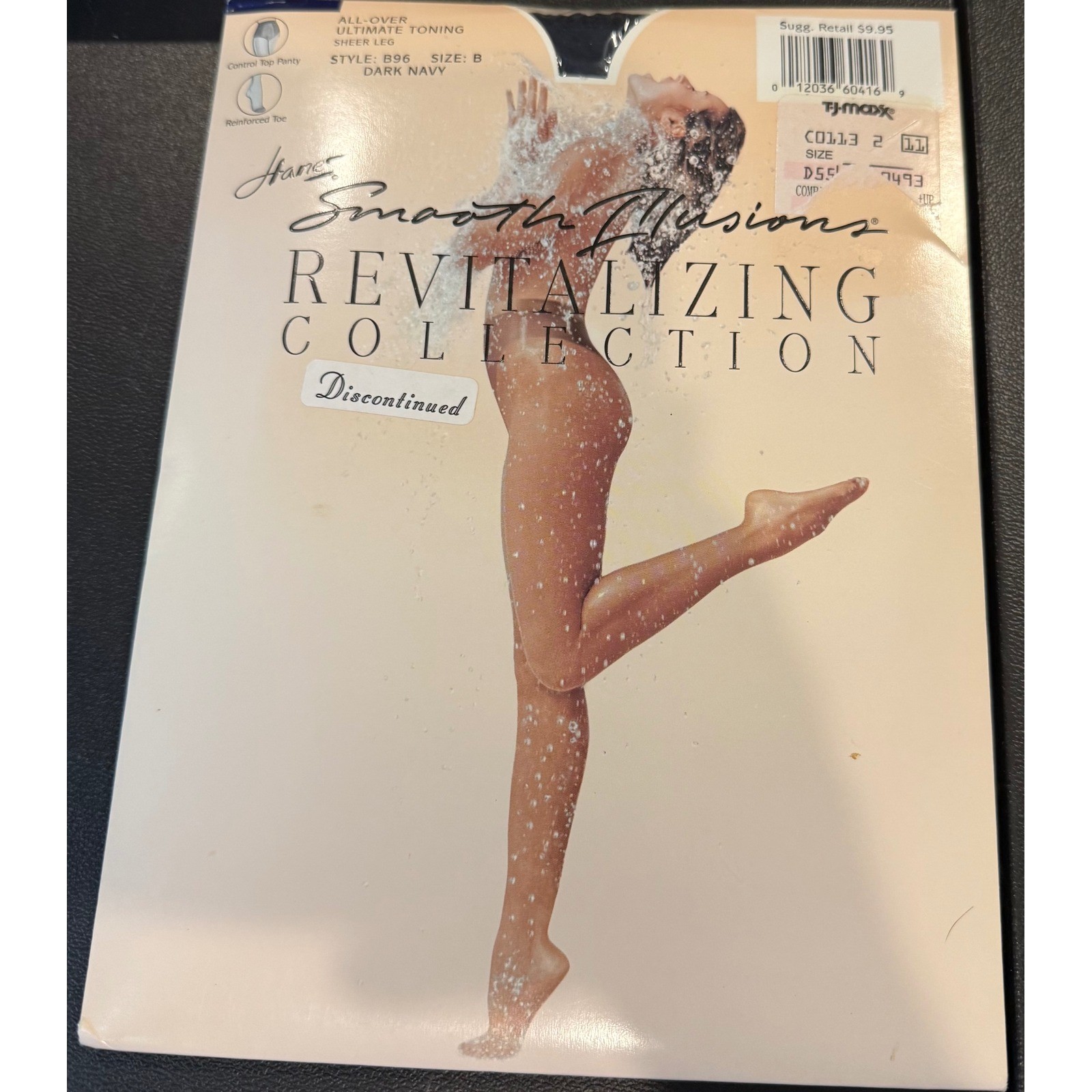 Hanes Size B Pantyhose Dark Navy Smooth Illusions Revitalizing Sheer Tights NEW