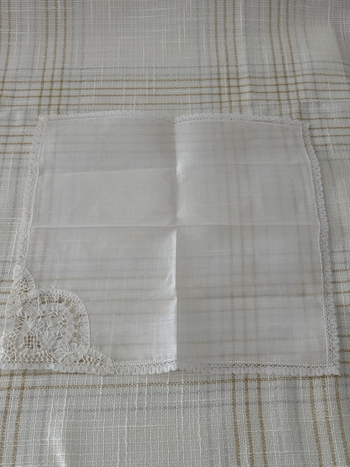Crocheted Hankies Vintage Wedding Quilting Everyday Use Unused Lot of 2