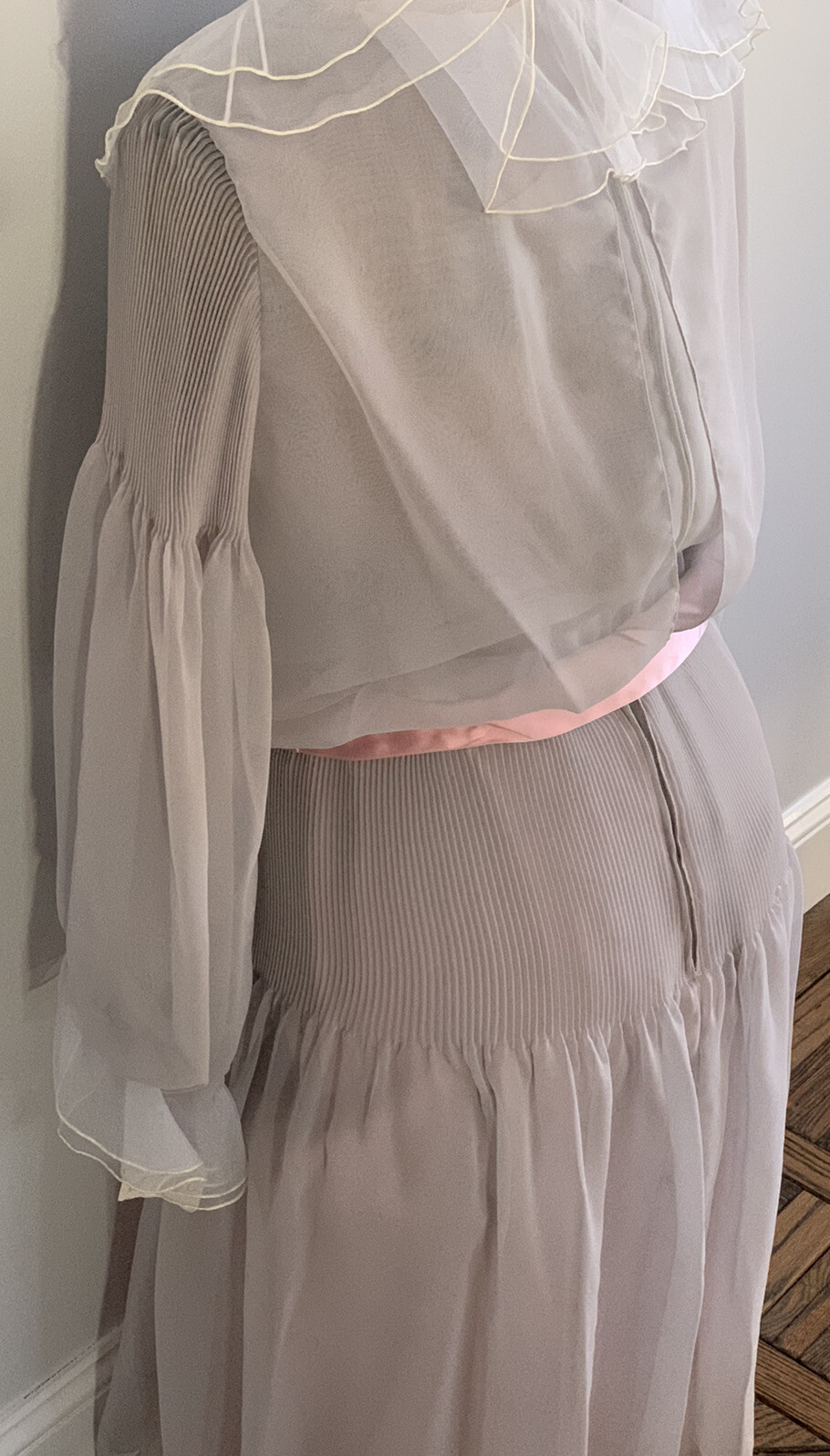 Vintage The Gilberts for Tally Chiffon Prairie Dress Secretary Librarian Tags