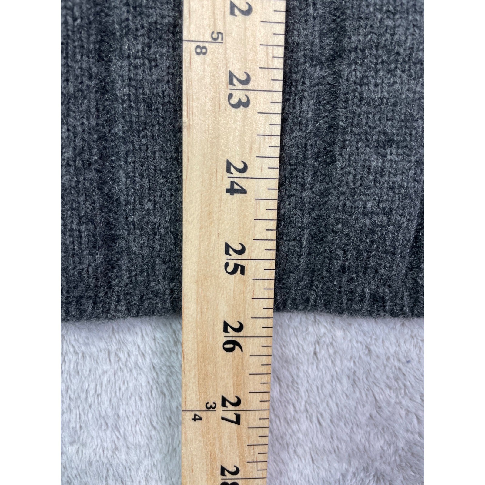 GAP Mens Sweater Large Gray 100% Lambswool Ribbed Knit Crewneck Pullover Vintage